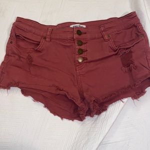 Billabong Distressed Button Fly Shorts